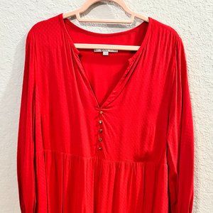 Red Ankle Length Loft Dress, Size Medium